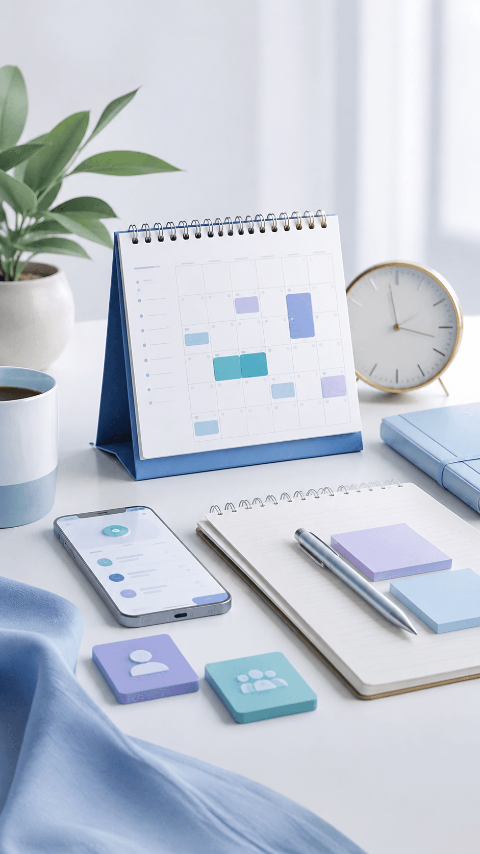 Profissional usando agenda digital